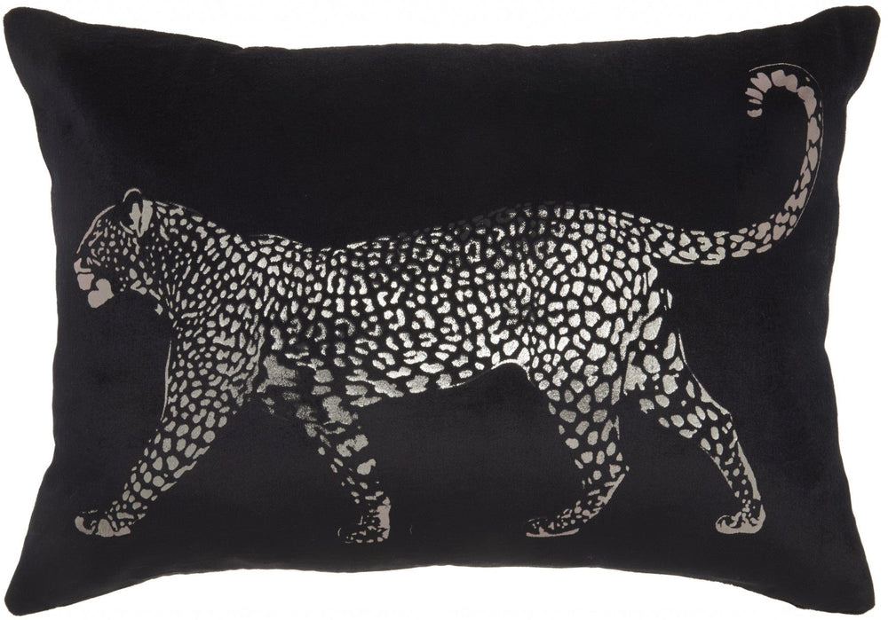 Black Leopard Lumbar Pillow - Homeroots