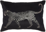 Black Leopard Lumbar Pillow - Homeroots