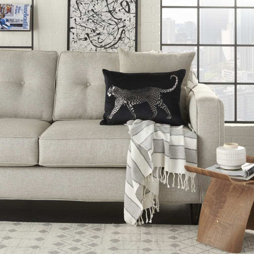 Black Leopard Lumbar Pillow - Homeroots - Flyclothing LLC