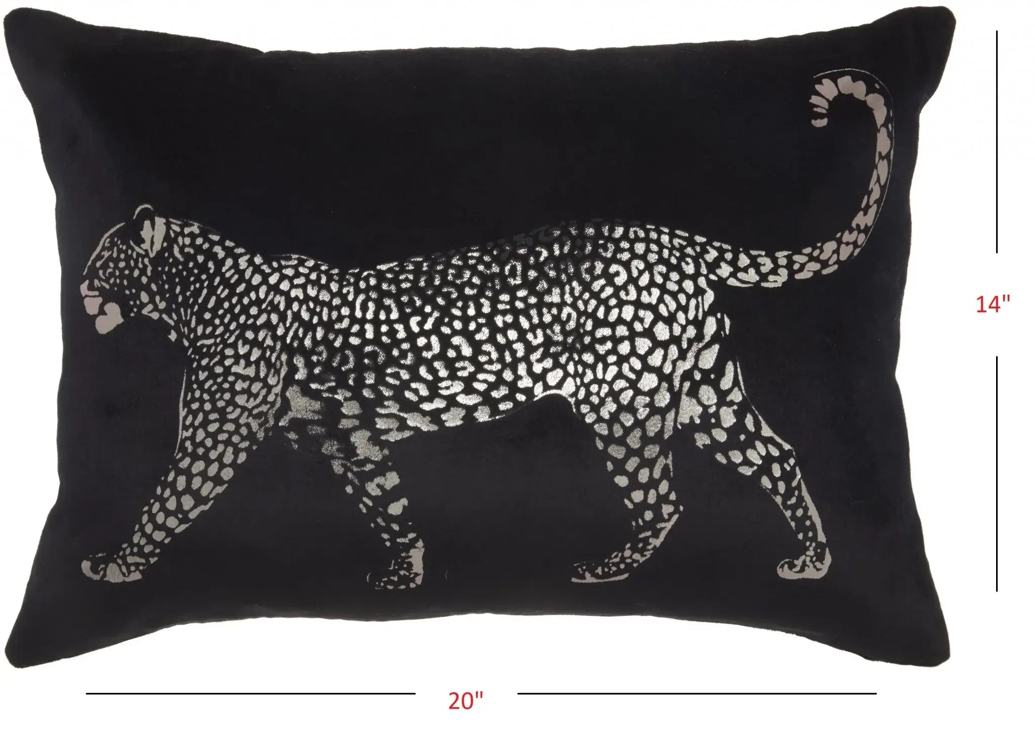 Black Leopard Lumbar Pillow - Homeroots - Flyclothing LLC