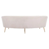 86" White Polyester Sofa With Gold Legs - Homeroots