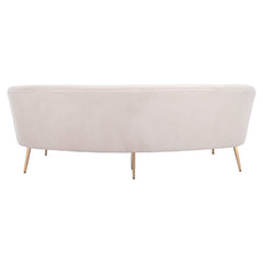 86" White Polyester Sofa With Gold Legs - Homeroots