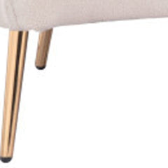 86" White Polyester Sofa With Gold Legs - Homeroots