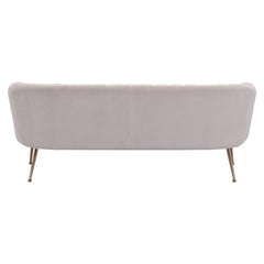 70" Beige Velvet Sofa With Gold Legs - Homeroots