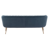 70" Gray Velvet Sofa With Gold Legs - Homeroots