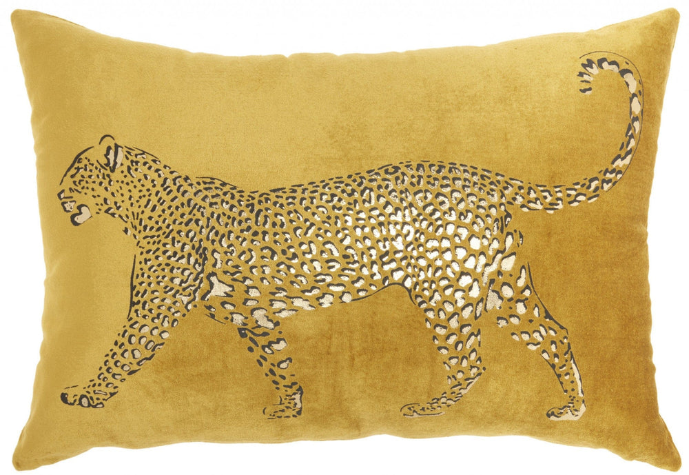 Bold Golden Leopard Lumbar Pillow - Homeroots