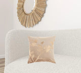 Pink Accent Throw Pillow With Rose Gold Floral Design - Homeroots