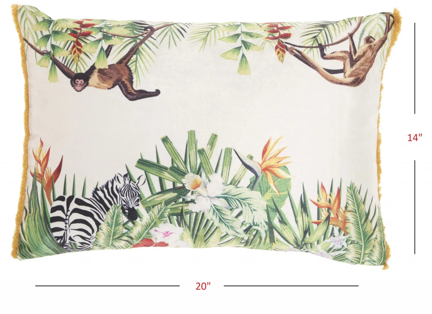 Multicolor Jungle Art Lumbar Pillow - Homeroots - Flyclothing LLC