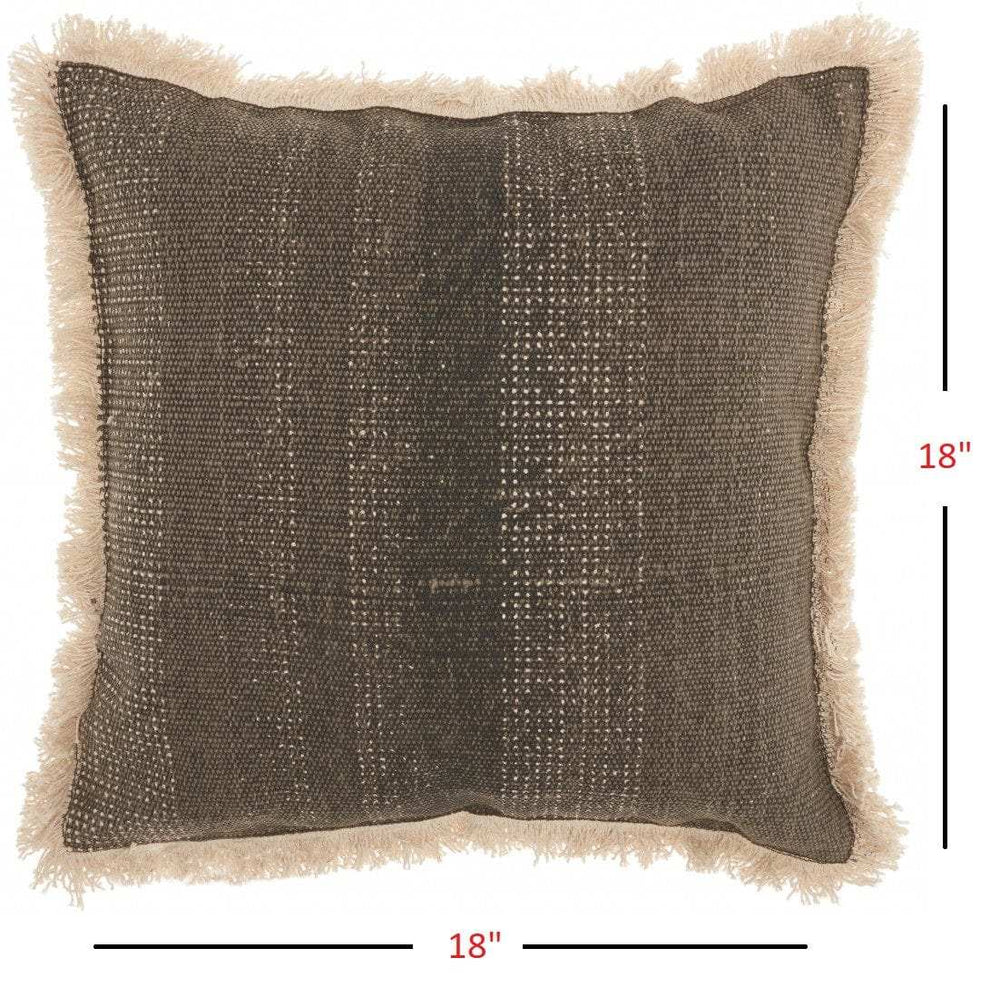 Textured Cotton Charcoal Accent Throw Pillow - Homeroots - Flyclothing LLC