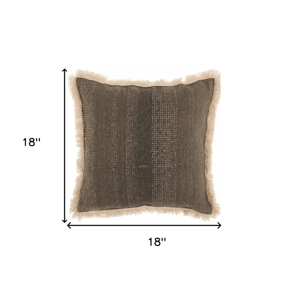 Textured Cotton Charcoal Accent Throw Pillow - Homeroots - Flyclothing LLC