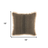 Textured Cotton Charcoal Accent Throw Pillow - Homeroots