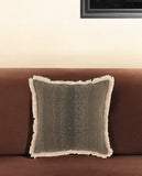 Textured Cotton Charcoal Accent Throw Pillow - Homeroots