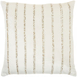 Glam Ivory And Gold Accent Throw Pillow With Beaded Details - Homeroots