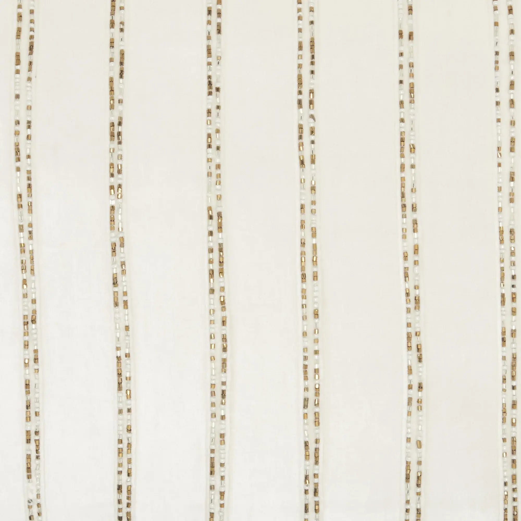 Glam Ivory And Gold Accent Throw Pillow With Beaded Details - Homeroots - Flyclothing LLC