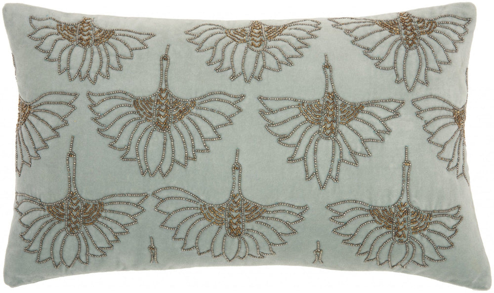 Brilliant Celadon Blue Lumbar Pillow - Homeroots