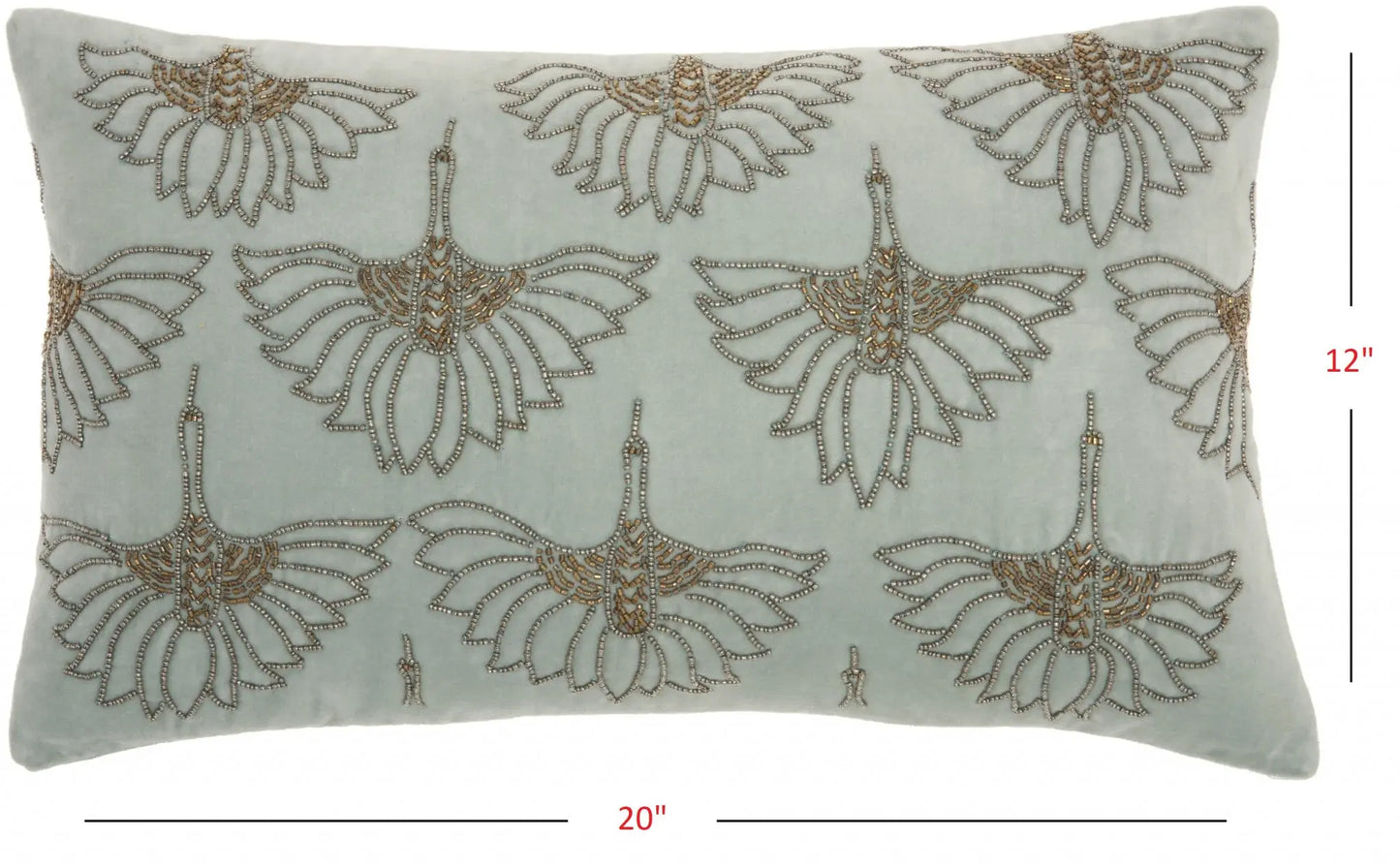 Brilliant Celadon Blue Lumbar Pillow - Homeroots - Flyclothing LLC