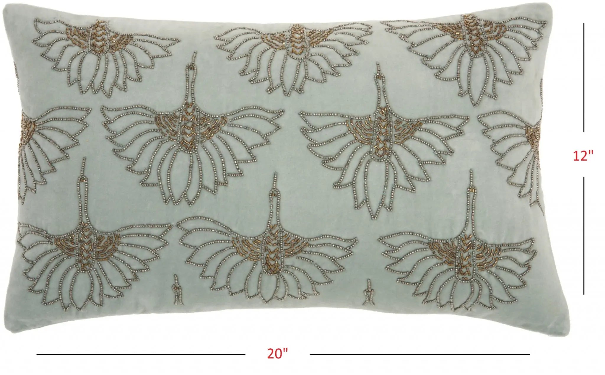 Brilliant Celadon Blue Lumbar Pillow - Homeroots - Flyclothing LLC