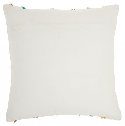 Multicolor Embroidered Stripe Throw Pillow - Homeroots