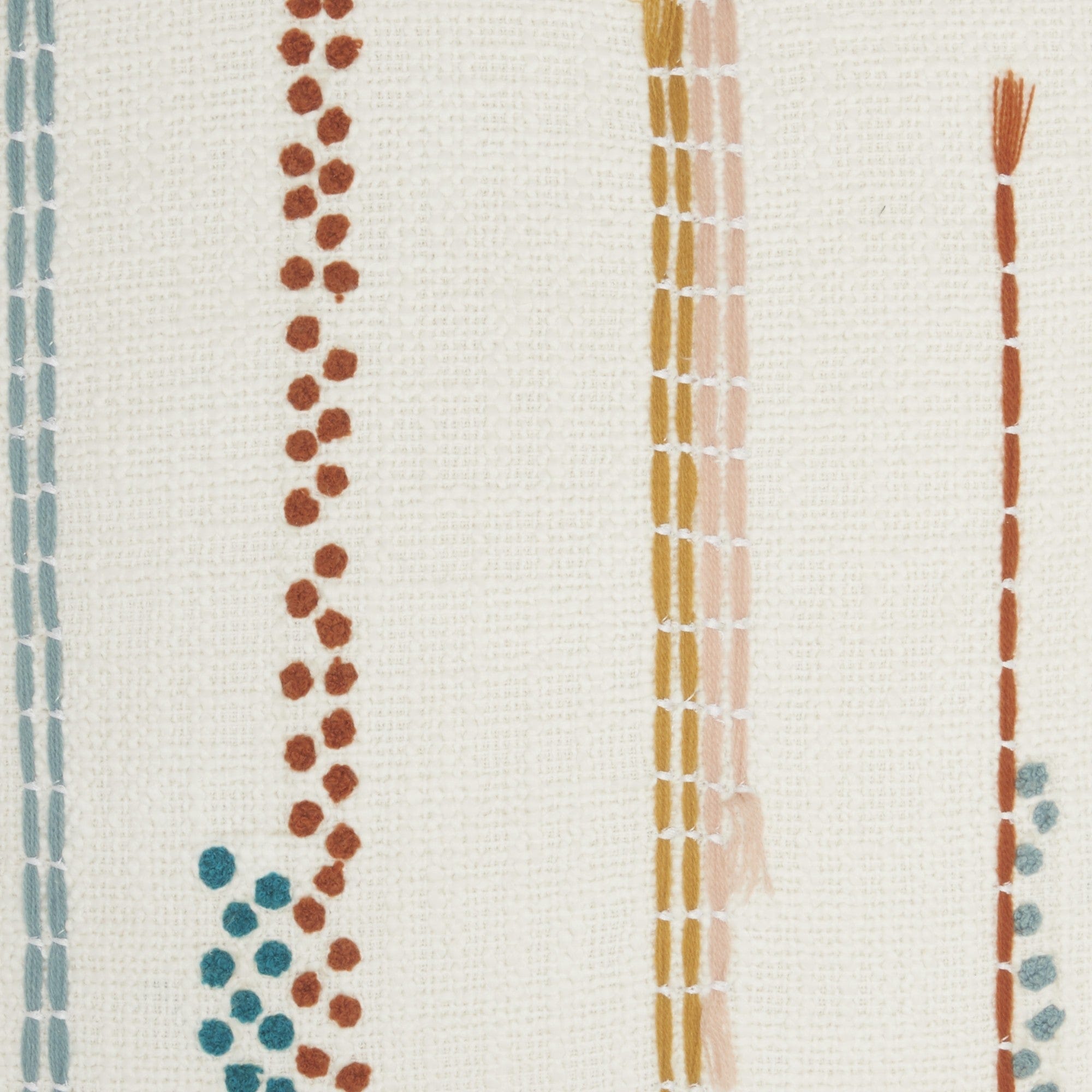 Multicolor Embroidered Stripe Throw Pillow - Homeroots