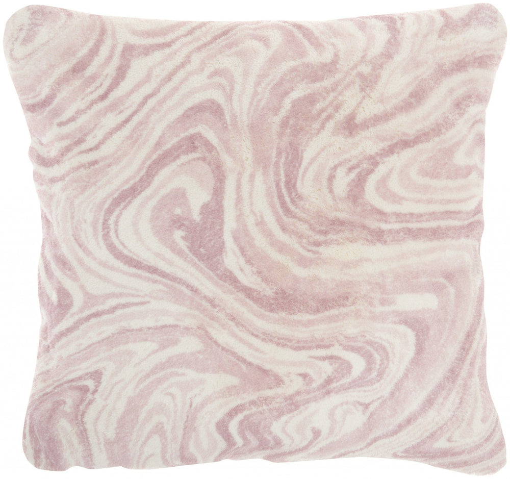 Pink Marbled Patterned Throw Pillow - Homeroots