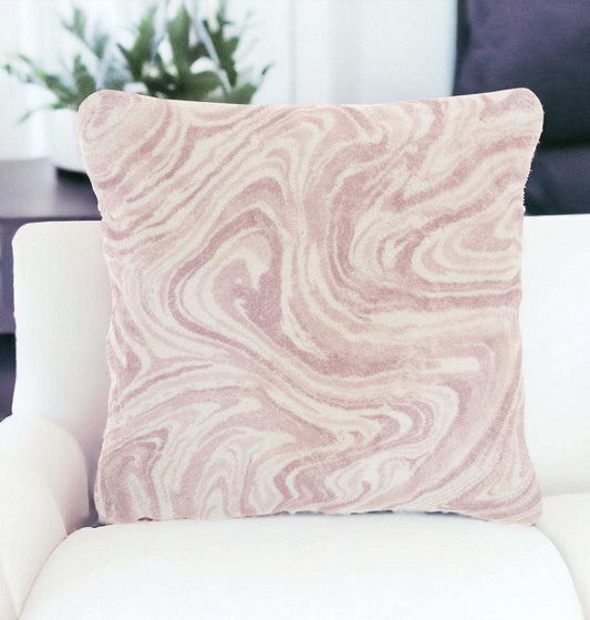 Pink Marbled Patterned Throw Pillow - Homeroots - Flyclothing LLC