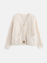 Button Down Long Sleeve Cardigan - Trendsi - Flyclothing LLC