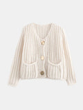 Button Down Long Sleeve Cardigan - Trendsi - Flyclothing LLC