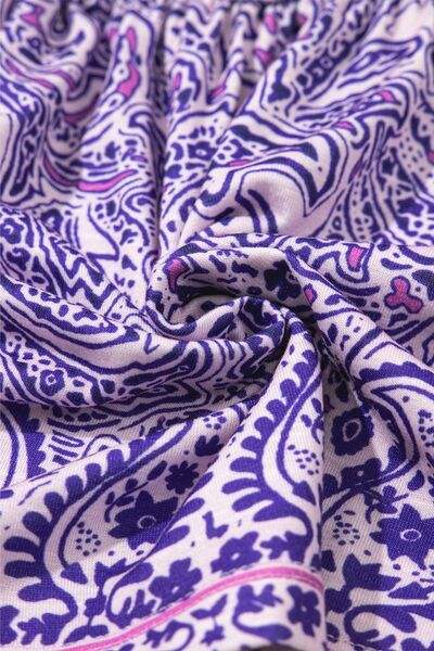 Printed Square Neck Half Sleeve Blouse - Trendsi - Flyclothing LLC