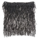 Unique Pewter Grey Shag Accent Pillow - Homeroots