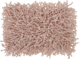 14" X 20" Pale Pink Shaggy Beads Lumbar Throw Pillow - Homeroots