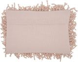 14" X 20" Pale Pink Shaggy Beads Lumbar Throw Pillow - Homeroots - Flyclothing LLC