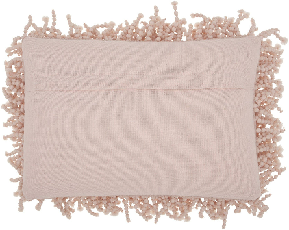 14" X 20" Pale Pink Shaggy Beads Lumbar Throw Pillow - Homeroots - Flyclothing LLC