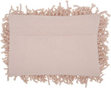 14" X 20" Pale Pink Shaggy Beads Lumbar Throw Pillow - Homeroots