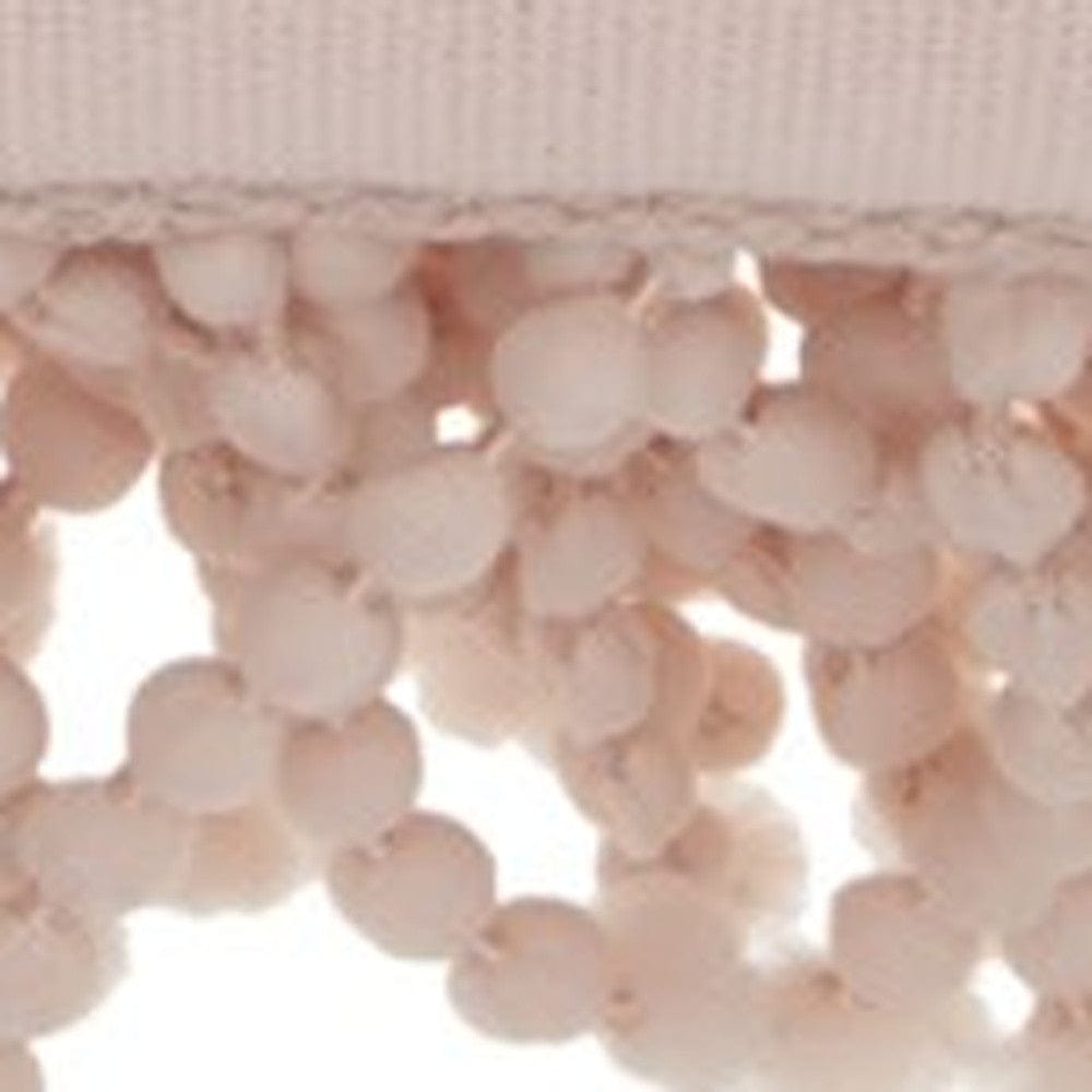 14" X 20" Pale Pink Shaggy Beads Lumbar Throw Pillow - Homeroots - Flyclothing LLC