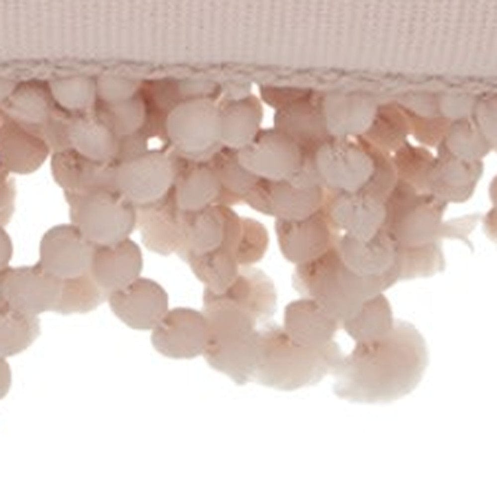 14" X 20" Pale Pink Shaggy Beads Lumbar Throw Pillow - Homeroots - Flyclothing LLC