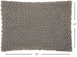 Dark Gray Knotted Detail Lumbar Pillow - Homeroots