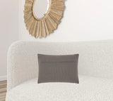 Dark Gray Knotted Detail Lumbar Pillow - Homeroots