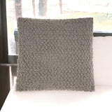 Curly Loops Light Gray Wool Cotton Blend Throw Pillow - Homeroots