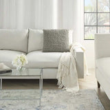 Curly Loops Light Gray Wool Cotton Blend Throw Pillow - Homeroots - Flyclothing LLC