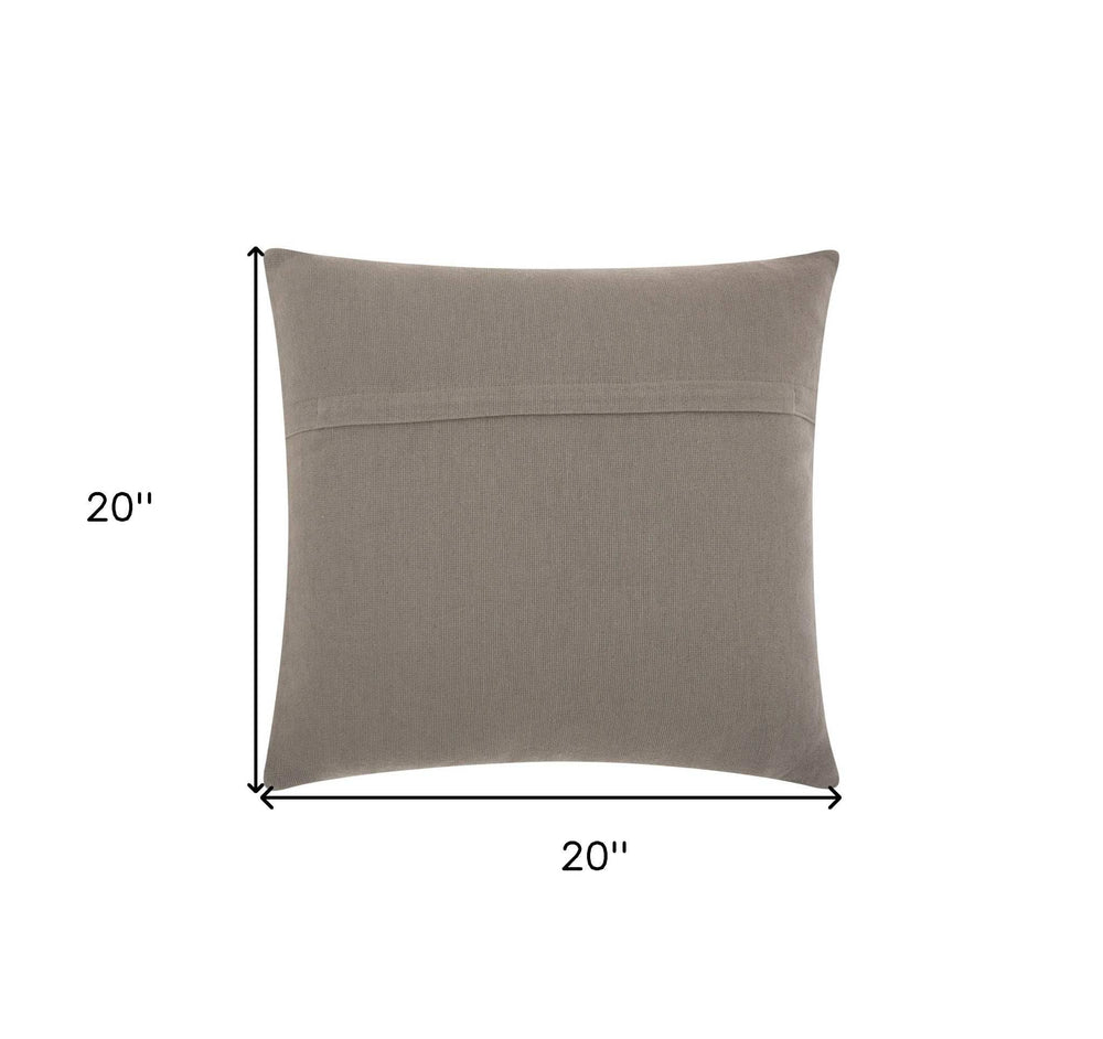 Curly Loops Light Gray Wool Cotton Blend Throw Pillow - Homeroots - Flyclothing LLC