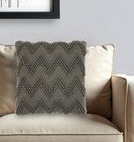 Dark Gray Chevron Detail Throw Pillow - Homeroots