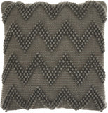 Dark Gray Chevron Detail Throw Pillow - Homeroots