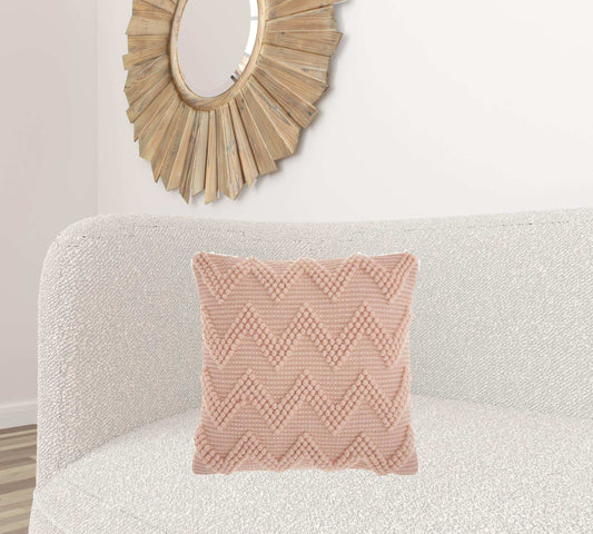 Boho Mauve Rose Textural Chevron Throw Pillow - Homeroots - Flyclothing LLC