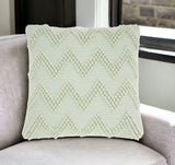 Boho Seafoam Green Textural Chevron Throw Pillow - Homeroots