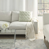 Boho Seafoam Green Textural Chevron Throw Pillow - Homeroots - Flyclothing LLC