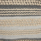 20" Gray and Cream Cotton Blend Throw Pillow With Embroidery - Homeroots