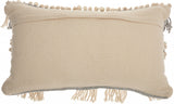 Blue And White Macrame Lumbar Pillow - Homeroots