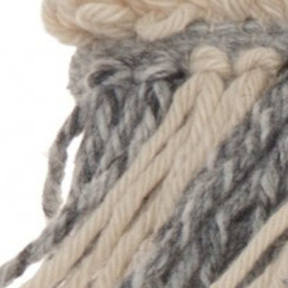 Blue And White Macrame Lumbar Pillow - Homeroots - Flyclothing LLC