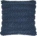 Xl Dark Blue Pom-Pom Detailed Throw Pillow - Homeroots