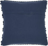Xl Dark Blue Pom-Pom Detailed Throw Pillow - Homeroots
